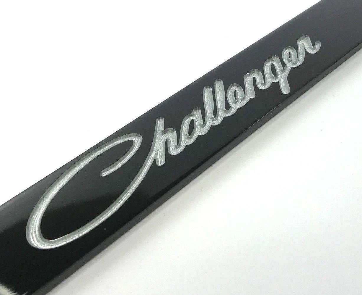 License Plate Frame for Dodge Challenger (Black with Silver Logo)