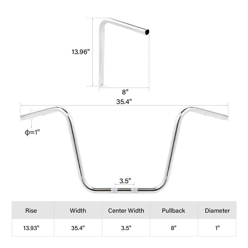 14" Ape Hanger Handlebar for Harley Sportster XL883 1200 Softail FLST FXST (US)