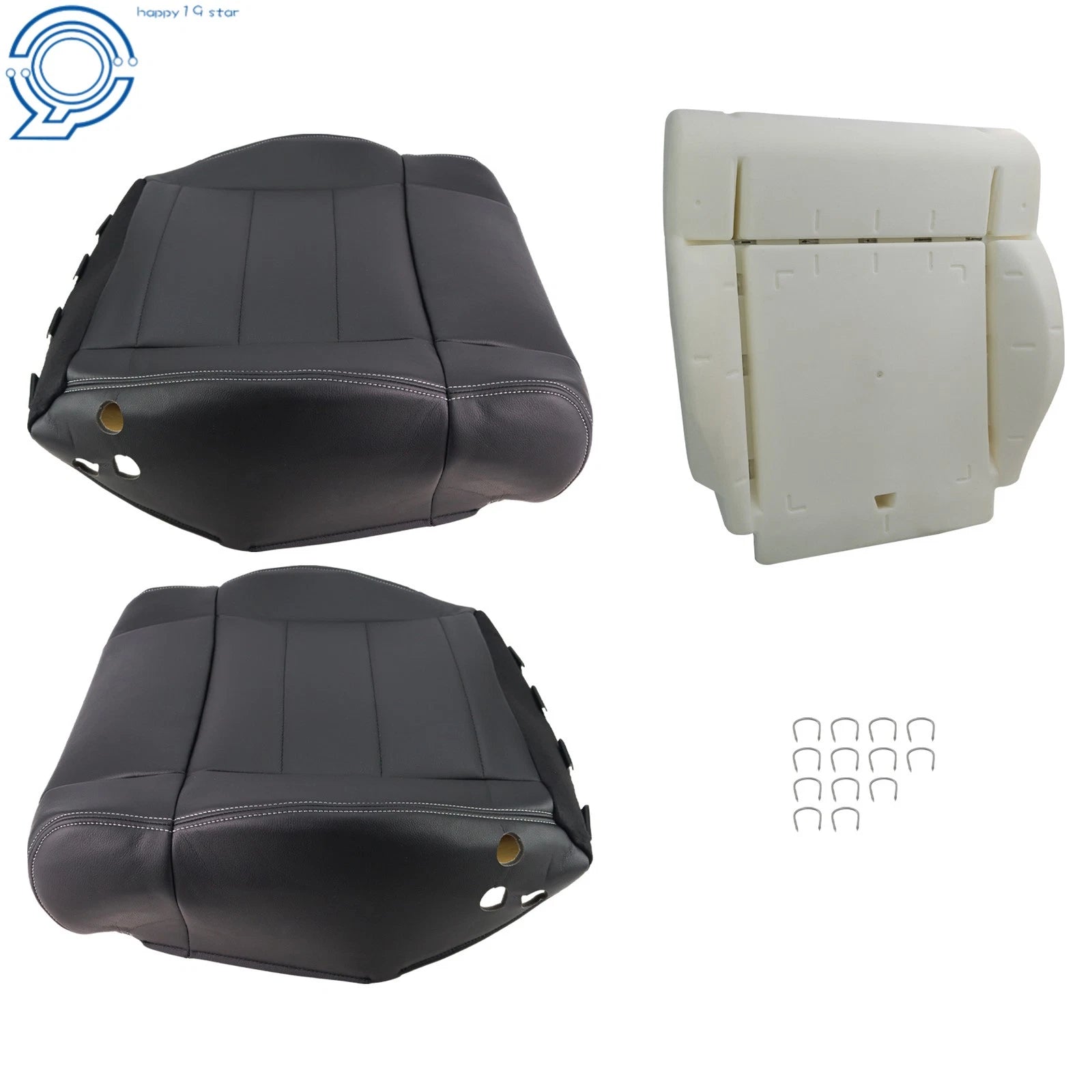 Front Seat Bottom Covers for Jeep Wrangler (2007–2012) Black