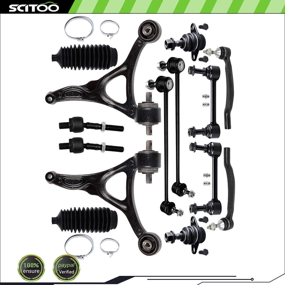 14Pcs Front Control Arm Tie Rod End Ball Joint Sway Bar for Volvo XC90 (2003–2014)