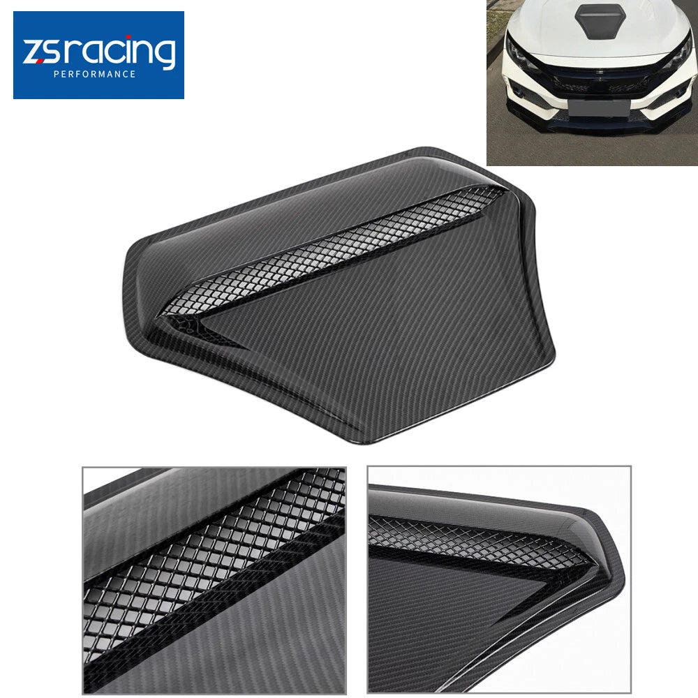 Carbon Fiber Engine Hood Air Outlet Vent Trim Cover for Universal