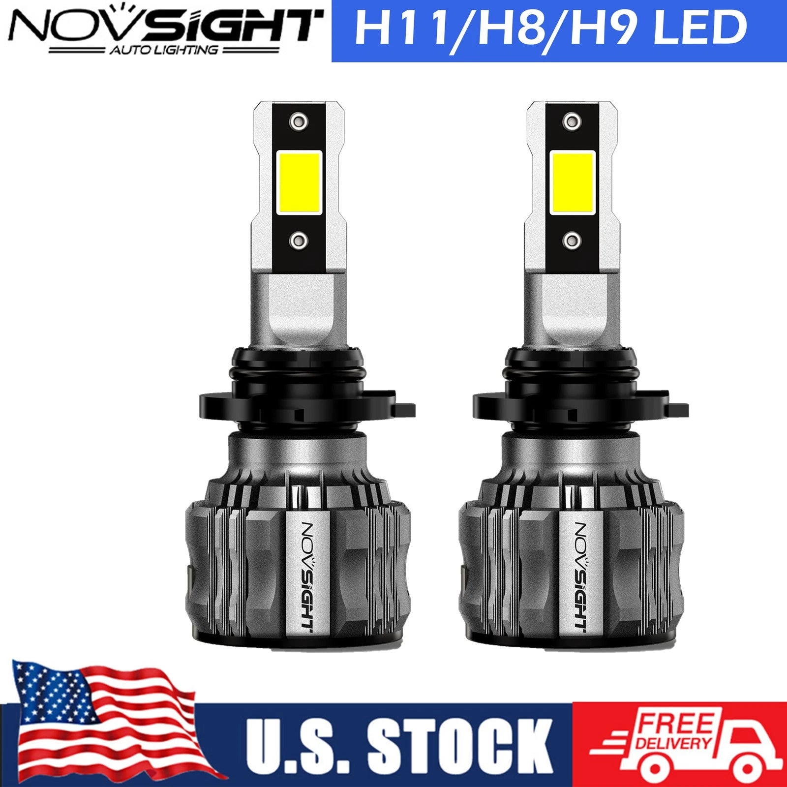 2X H11 H8 H9 LED Headlight Kit Low Beam Bulbs 6500K 30000LM