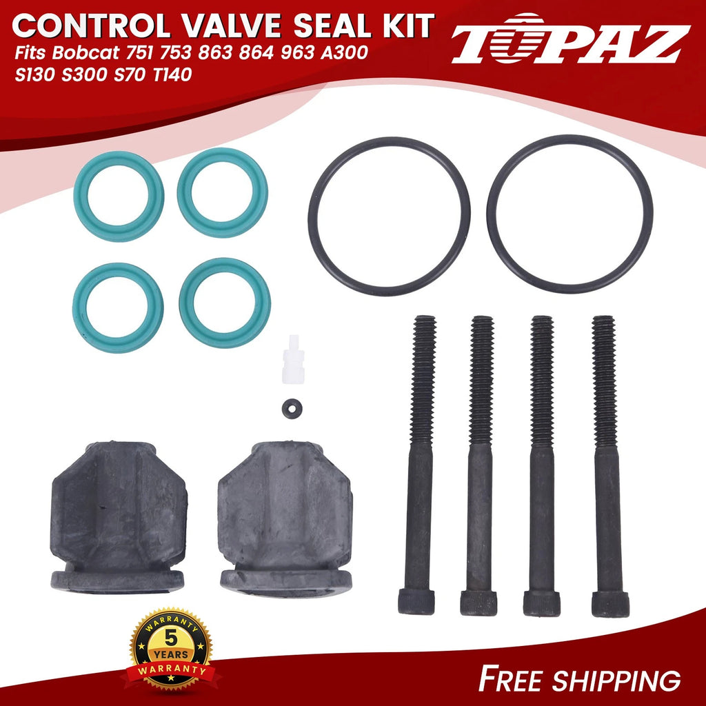 Control Valve Seal Kit for Bobcat 751 753 863 864 963 A300 S130 S300 S70 T140