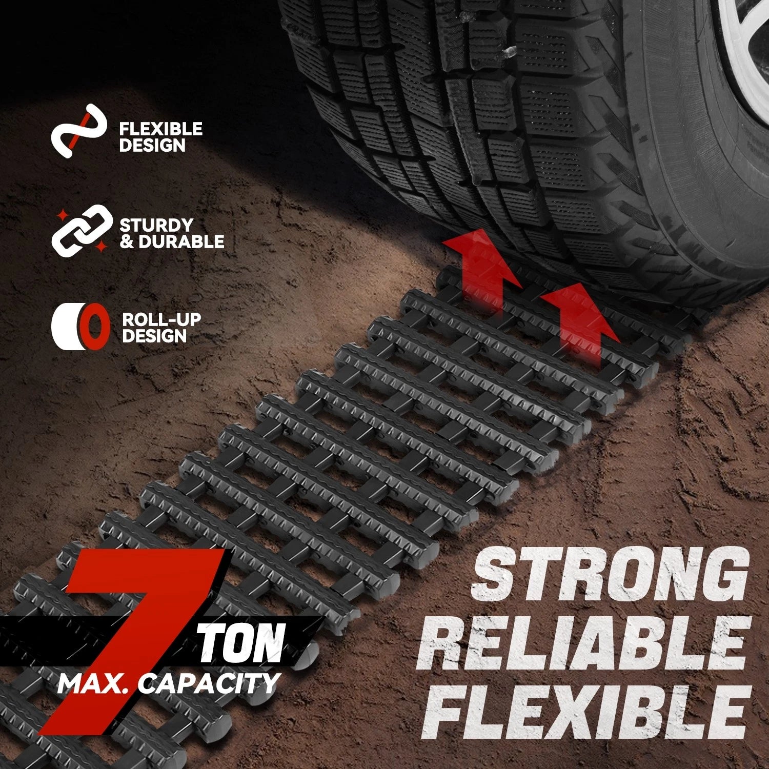 1 Pc Sand Snow Recovery Traction Tracks Mat for Cars Trucks (Fits All Models)