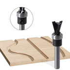 Set of 4 Shank Carbide Dovetail Router Bits with Bottom Bearing