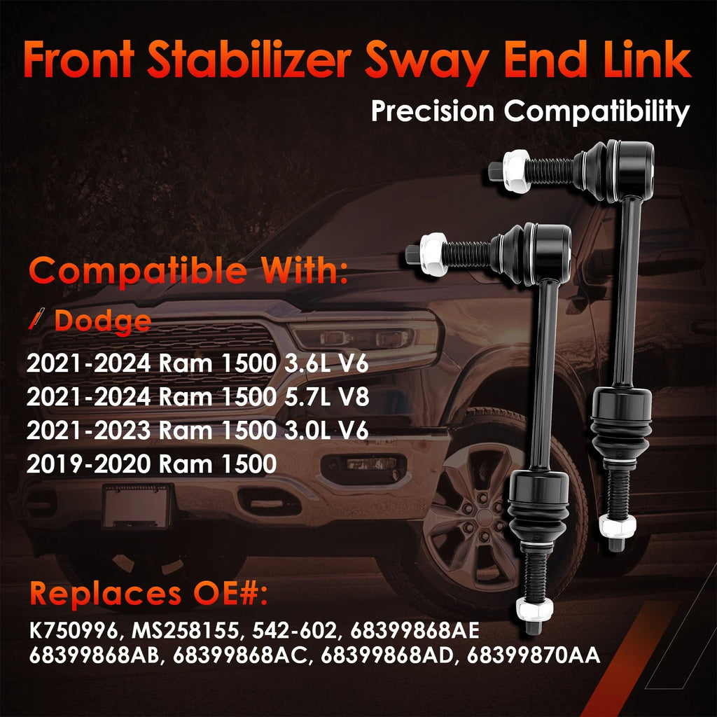 Set of 2 Front Sway Bar Links for Dodge Ram 1500 (2019-2024)