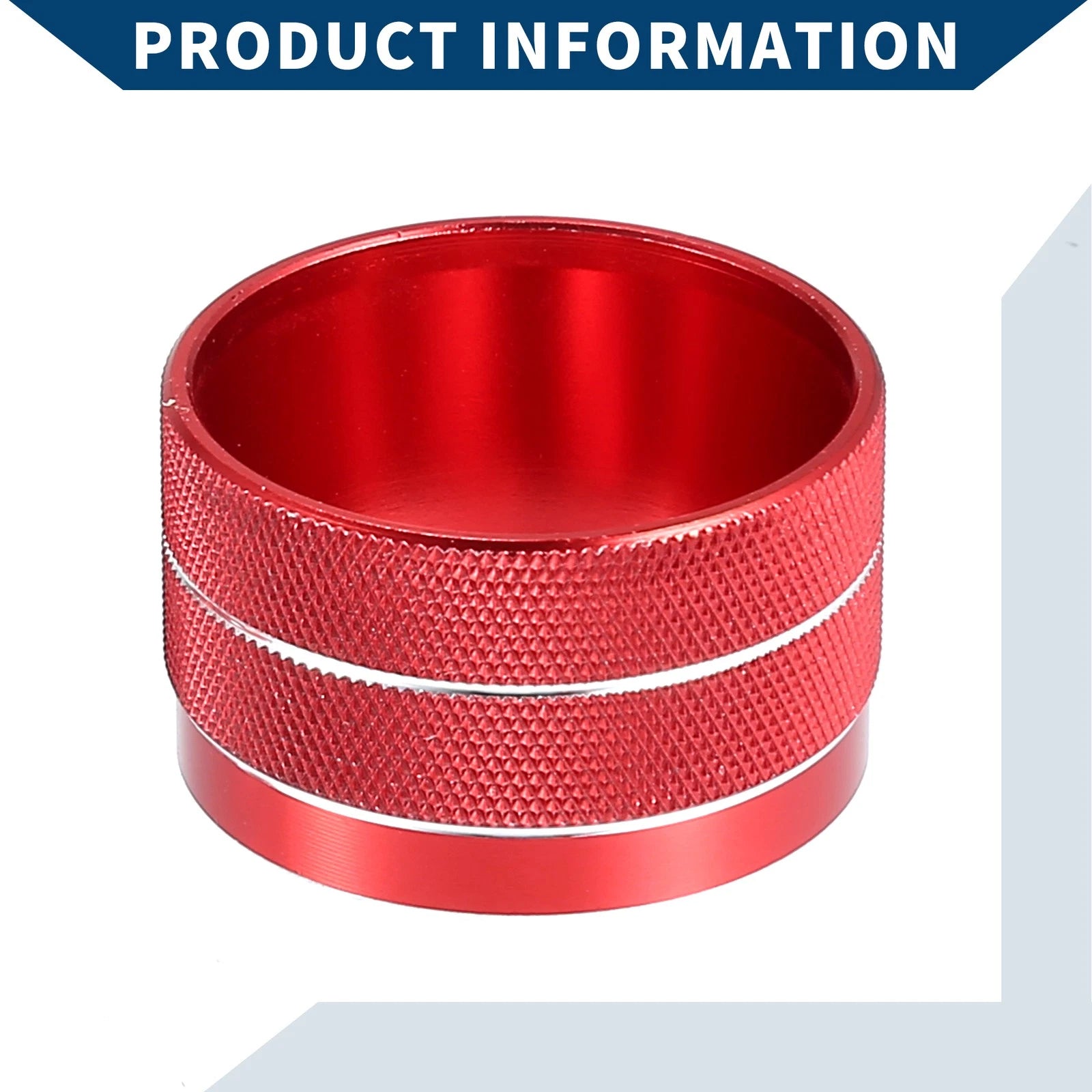 Set of 3 AC Radio Volume Control Switch Knob Cover Rings for BMW F10 (2011–2016) Red