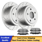 Rear Drilled Rotors with Ceramic Brake Pads for Jeep Wrangler JK (2007–2017)