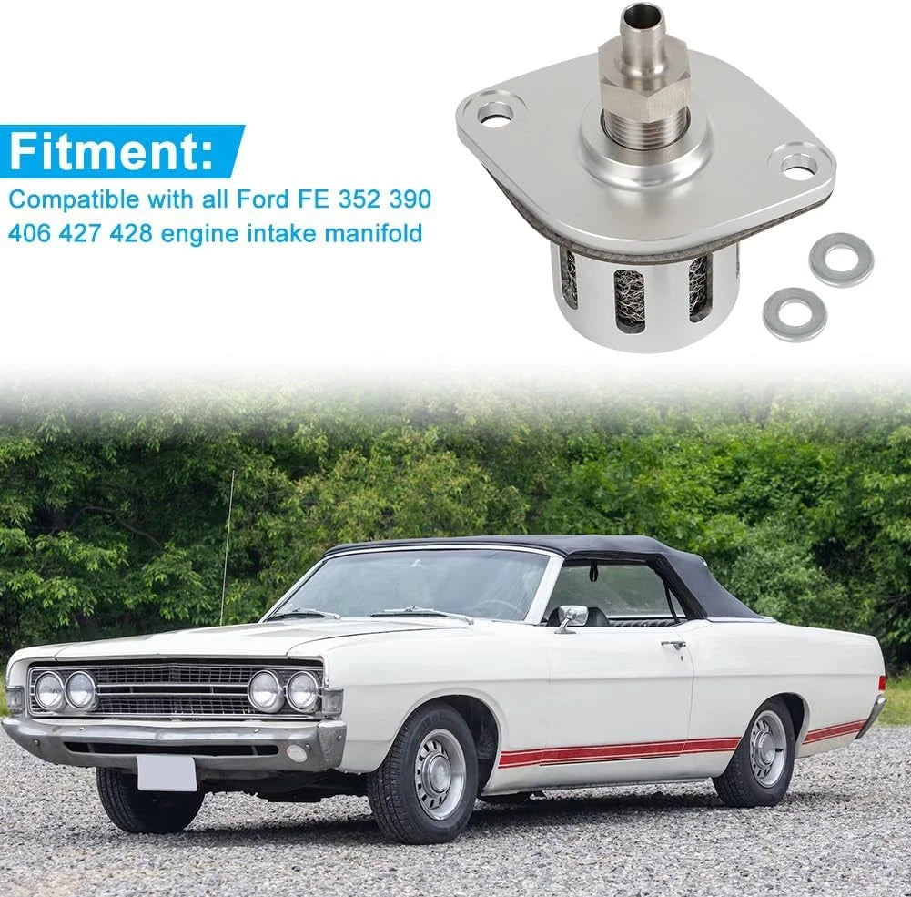 Billet Aluminum Intake Manifold PCV Kit for Ford FE 352 390 406 427 428 (A)