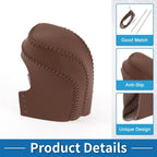 1 Pc Gear Shift Knob Cover for Toyota Camry (2018–2024) Brown Faux Leather