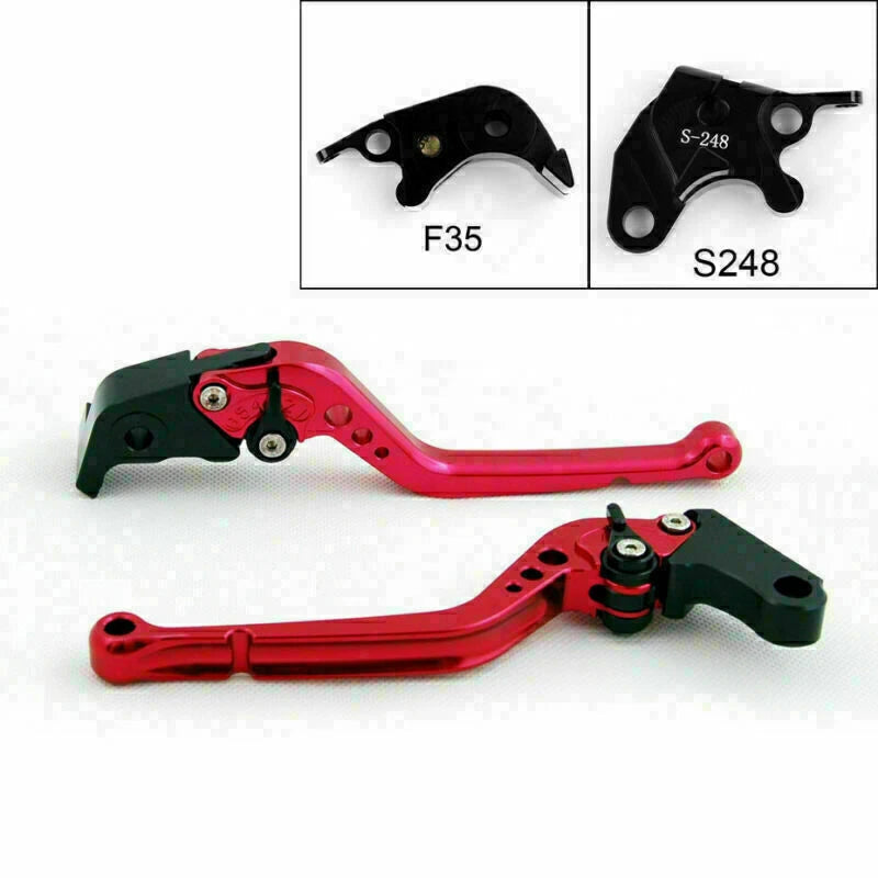 Long Brake Clutch Levers for Suzuki GSXR600 GSXR750 (2004–2005) Red T9