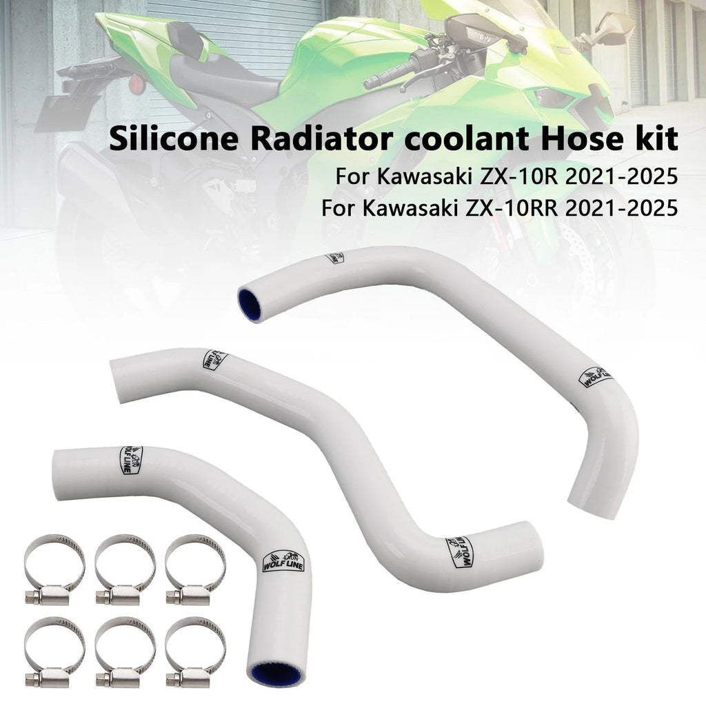 Silicone Radiator Coolant Hose for Kawasaki ZX10R ZX-10RR (2021–2025)
