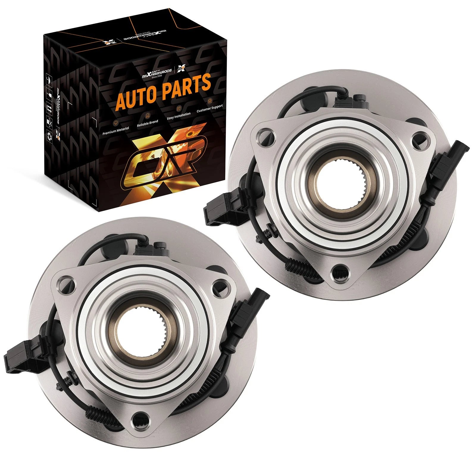 Set of 2 Front Wheel Hub Bearings for Dodge Dakota (2005–2011) ABS
