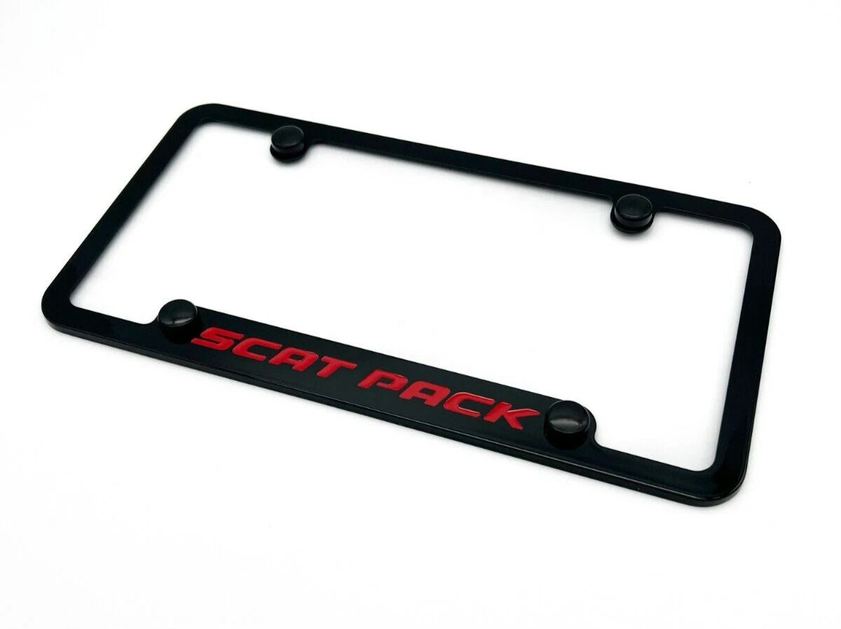 Premium Black License Plate Frame for Dodge Scat Pack Rear (2015–2023)