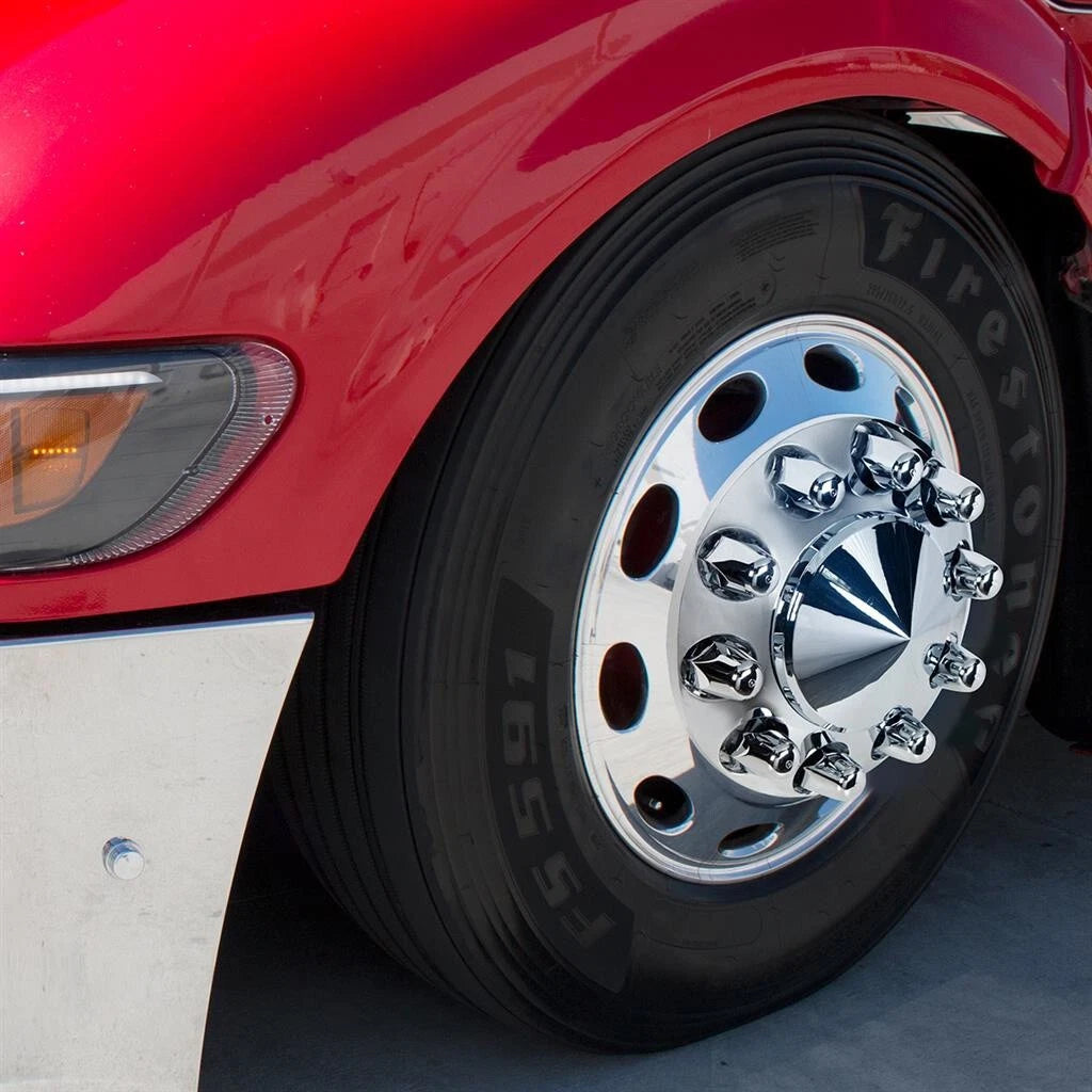 Chrome Lug Nut Covers Push-On Set for 1-1/2 Inch Wheels (2-3/4 Inch Tall)
