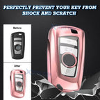2PCS Pink Remote Control Key Fob Shell Cover for BMW 2-5 Series (2016-2020)