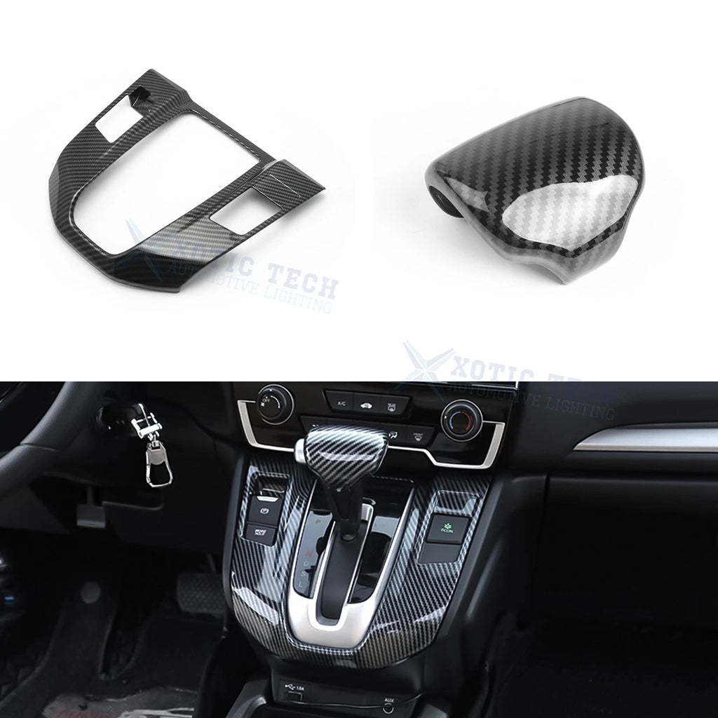 Carbon Fiber Black Center Gear Shift Panel for Honda CR-V (2017–2022)