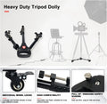 Tripod Dolly with Quick-Lock Wheels & Adjustable Legs for Photography