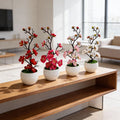 Set of 4 Low Maintenance Artificial Flower Arrangements for Indoor Use