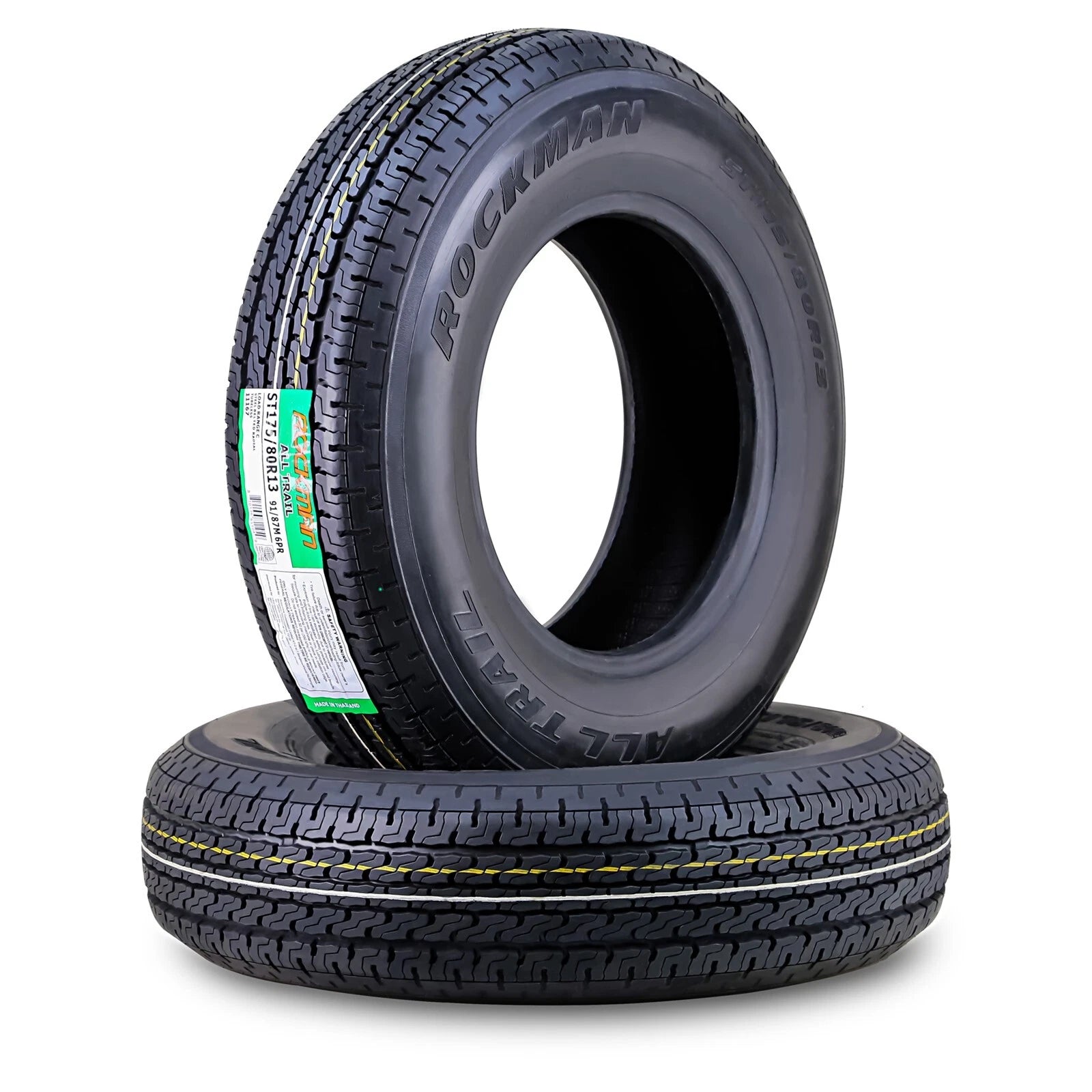 Set of 2 ROCKMAN ST175/80R13 6-Ply Trailer Tires 11167