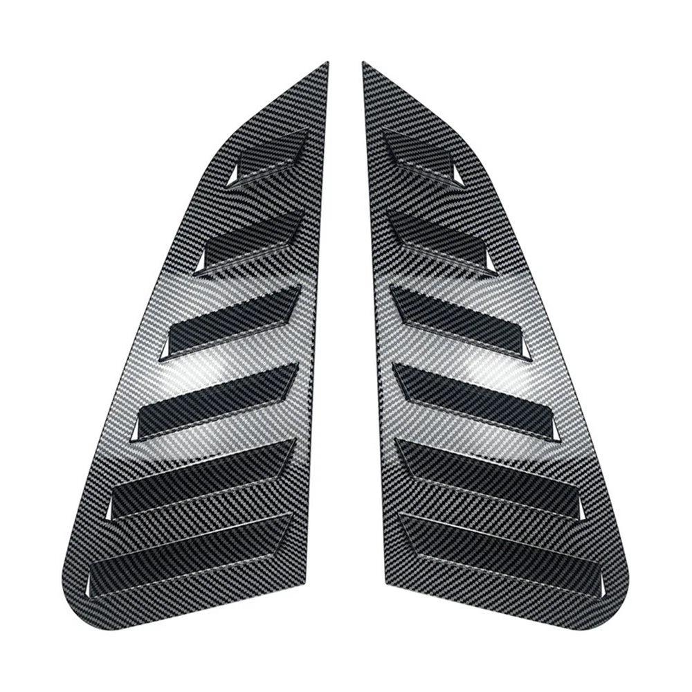 2X Carbon Fiber Look Rear Window Louvers for Subaru WRX (2011–2014)