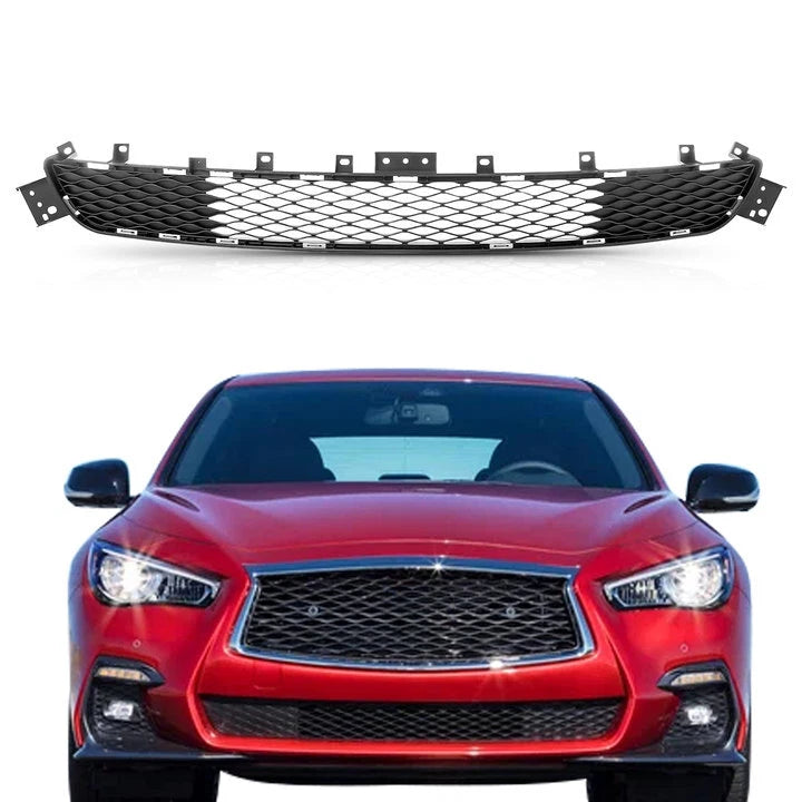 Front Bumper Lower Black Grille for Infiniti Q50 (2018–2022)