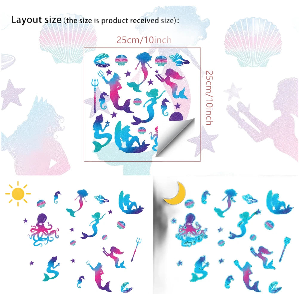 Glow in Dark PVC Wall Sticker for Children's Room (25x25cm)