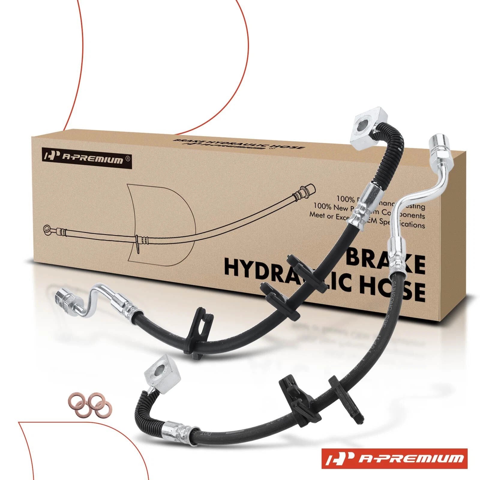 2X Rear Brake Hydraulic Hose for Ford Freestar (2004–2005) Mercury Monterey
