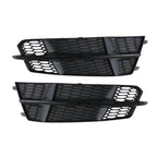 Set of 2 Front Bumper Lower Grilles for Audi A6 S6 (2016–2018) Black Bezel