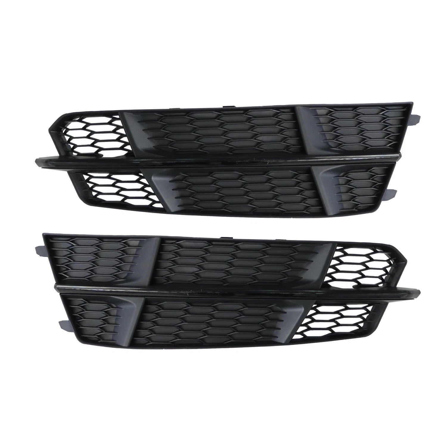 Set of 2 Front Bumper Lower Grilles for Audi A6 S6 (2016–2018) Black Bezel