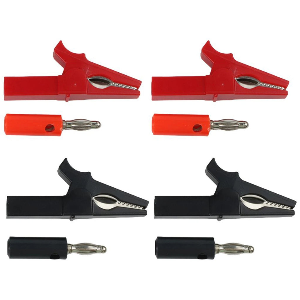 Electrical Testing Kit 4 Pair Alligator Clips with Banana Connectors