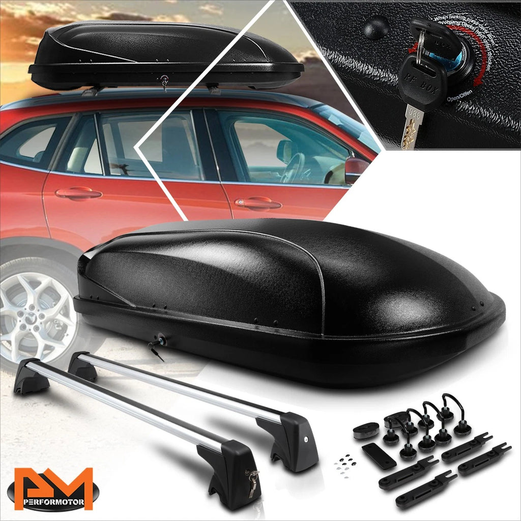 Aluminum Cross Bar Roof Rack for BMW X1 (2009–2015) + Black Storage Box & Keys