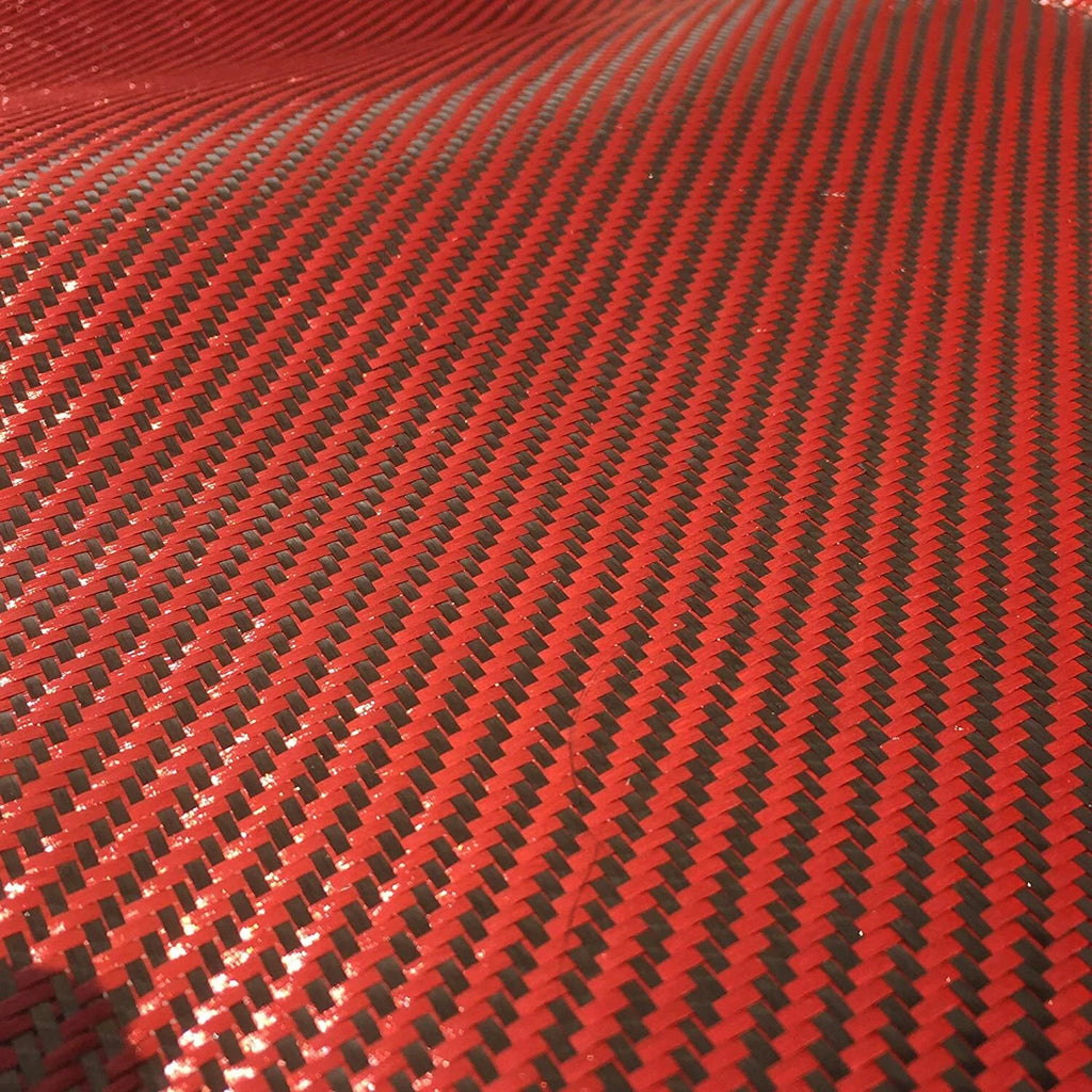 Carbon Fiber Fabric Twill for Automotive Use - Black Red Mixed