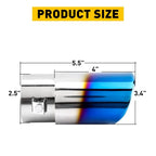 Exhaust Pipe Tip for Car (Stainless Steel, Round, Burnt)
