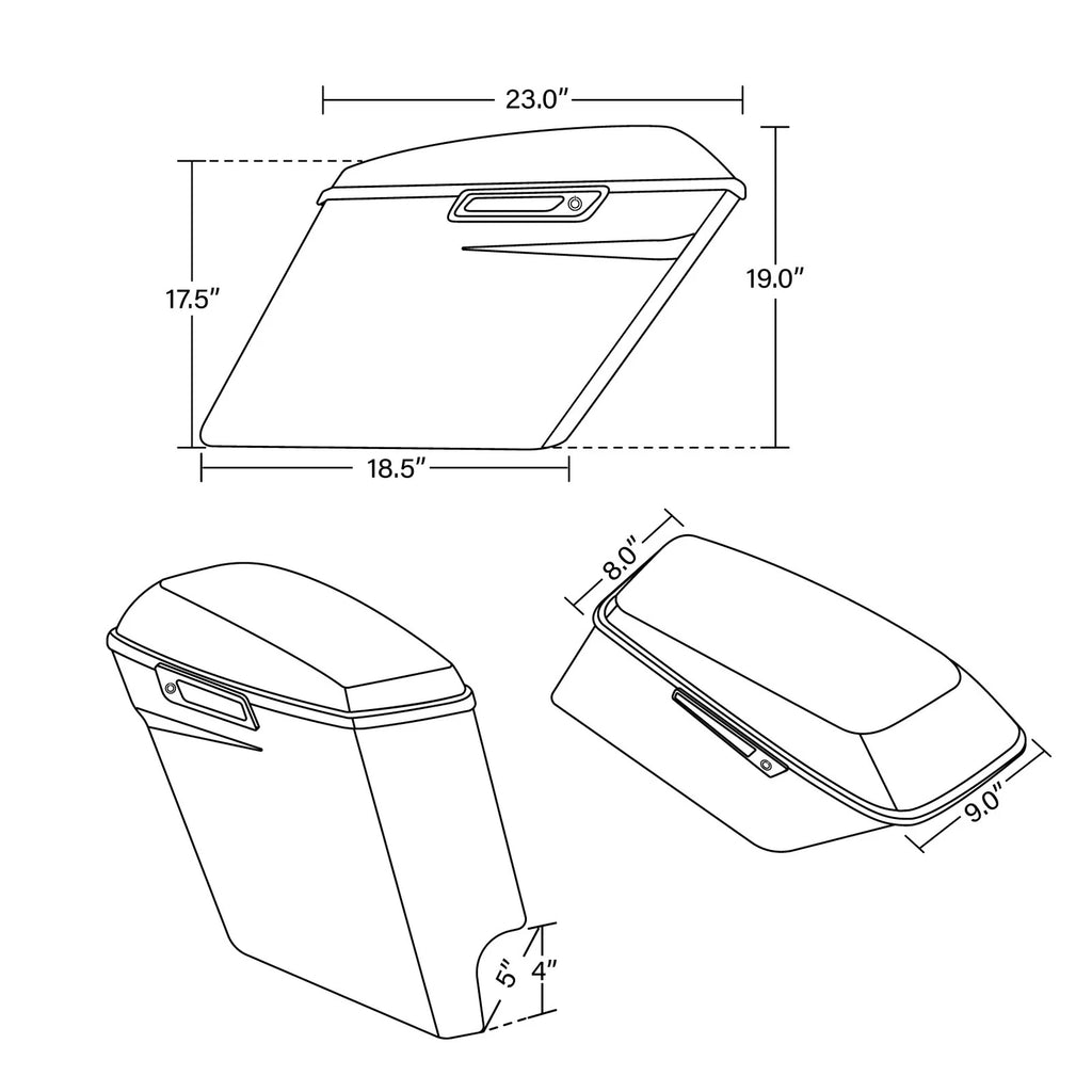 Hard Saddlebags & Conversion Bracket for Harley Dyna Street Bob (2008–2017)