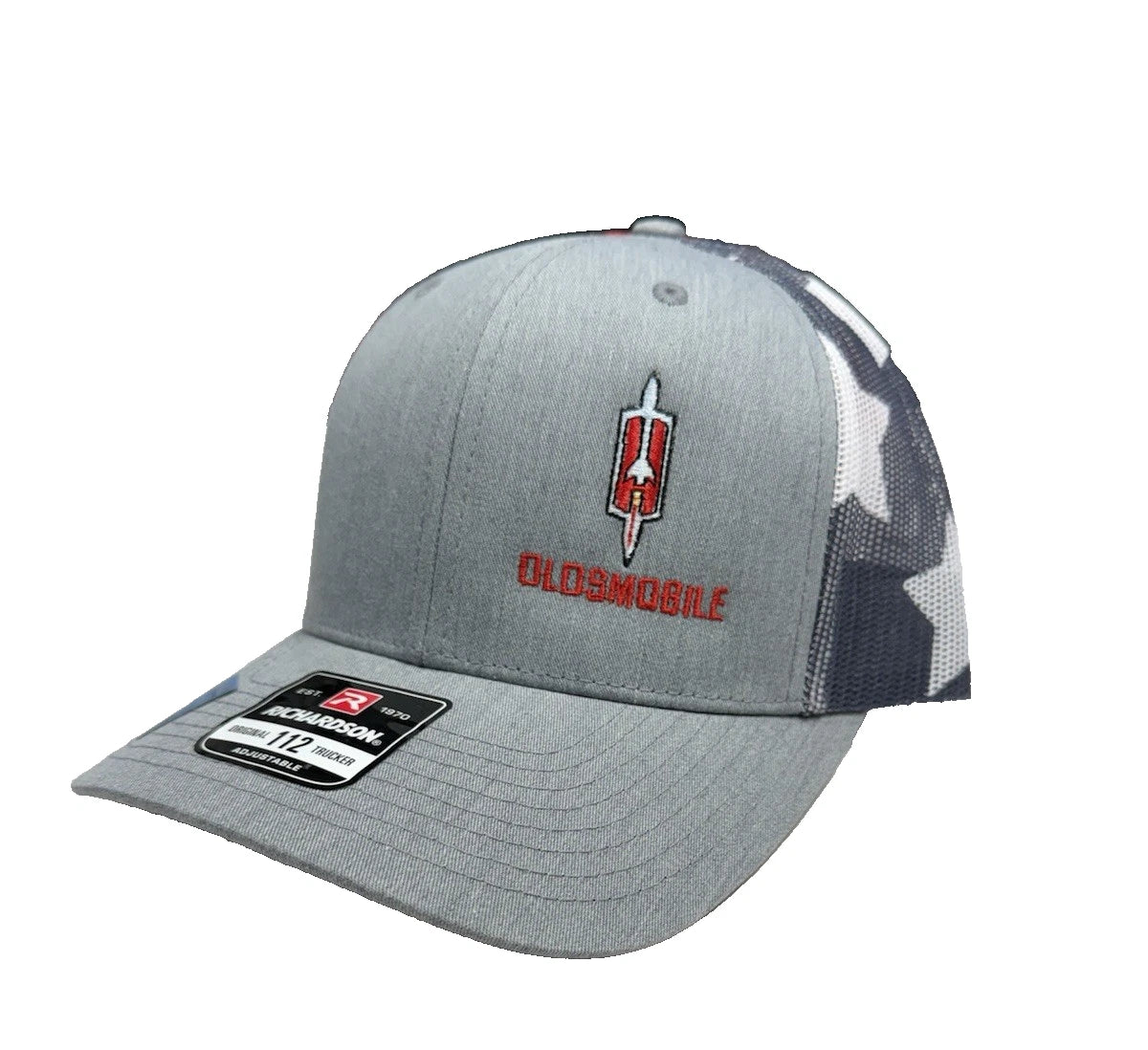 Trucker Hat Cap with American Flag Back for Oldsmobile (1990–2004)