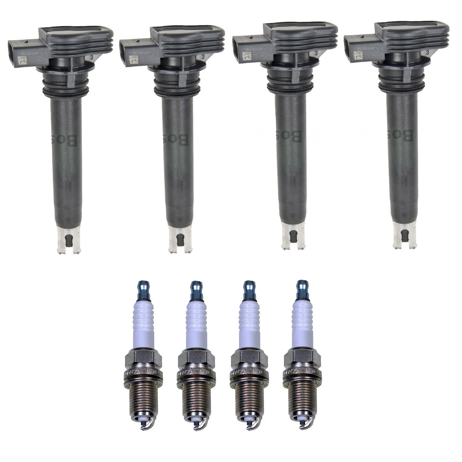 Set of 4 Ignition Coils & Spark Plugs for Audi A6, VW CC, Tiguan (2.0 L4)