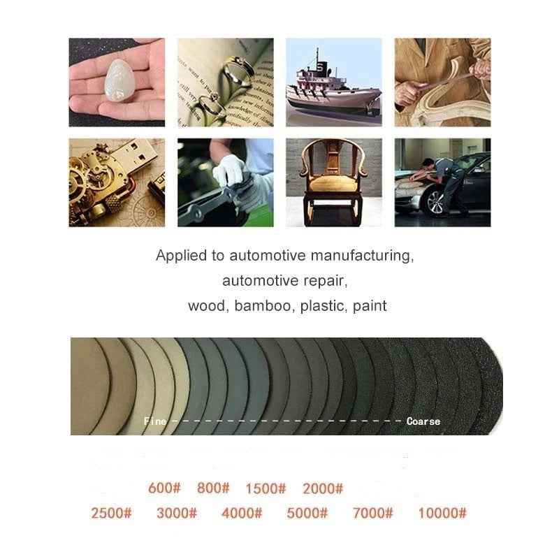 50pcs 3in Sanding Discs Pads 60-10000 Grit for Automotive Use