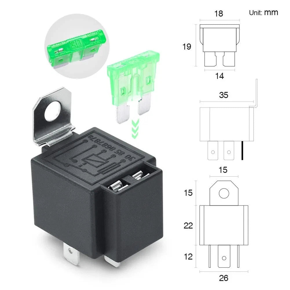 6 Pack of Fused Relay Harnesses for Automotive Lighting Accessories