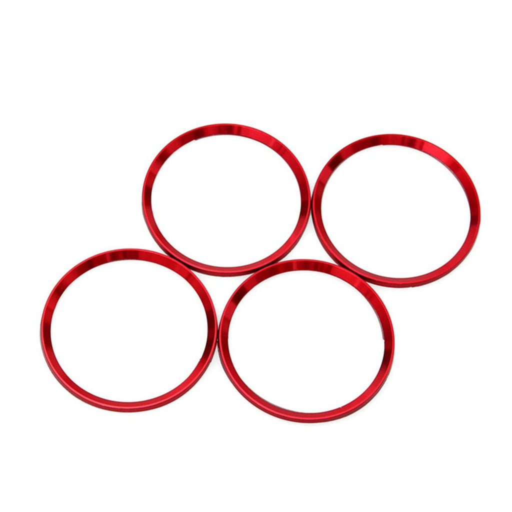 4PCS Red Aluminum Wheel Hub Cap Ring Covers for Audi A4 Q5 TT (2008-2016)