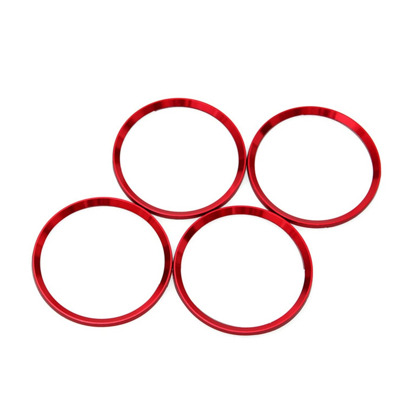 4PCS Red Aluminum Wheel Hub Cap Ring Covers for Audi A4 Q5 TT (2008-2016)