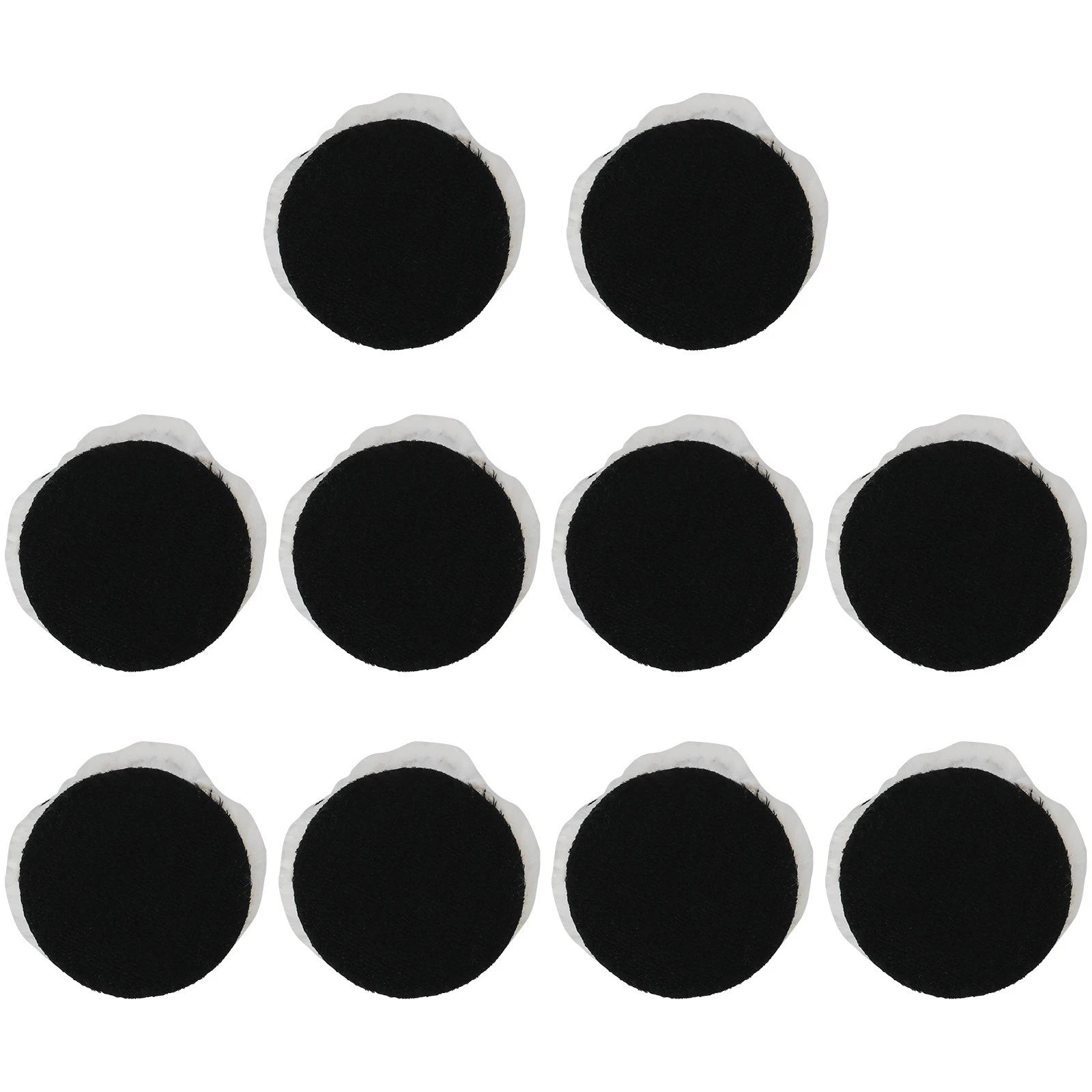 Set of 10 Wool Polishing Pads for Car Buffing (3in)