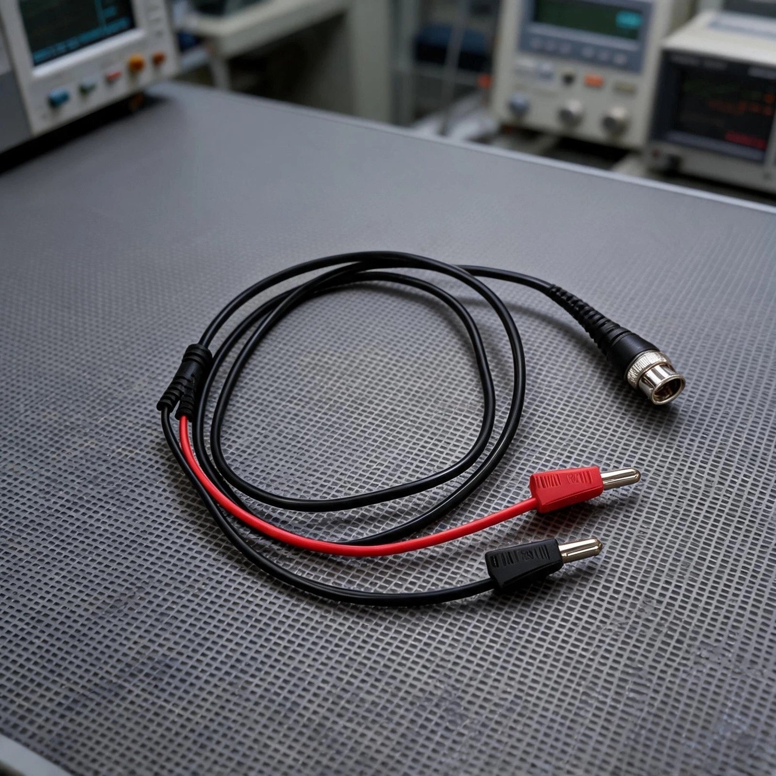 BNC to Dual 4mm Banana Testing Cable 100cm with Insulating Boots