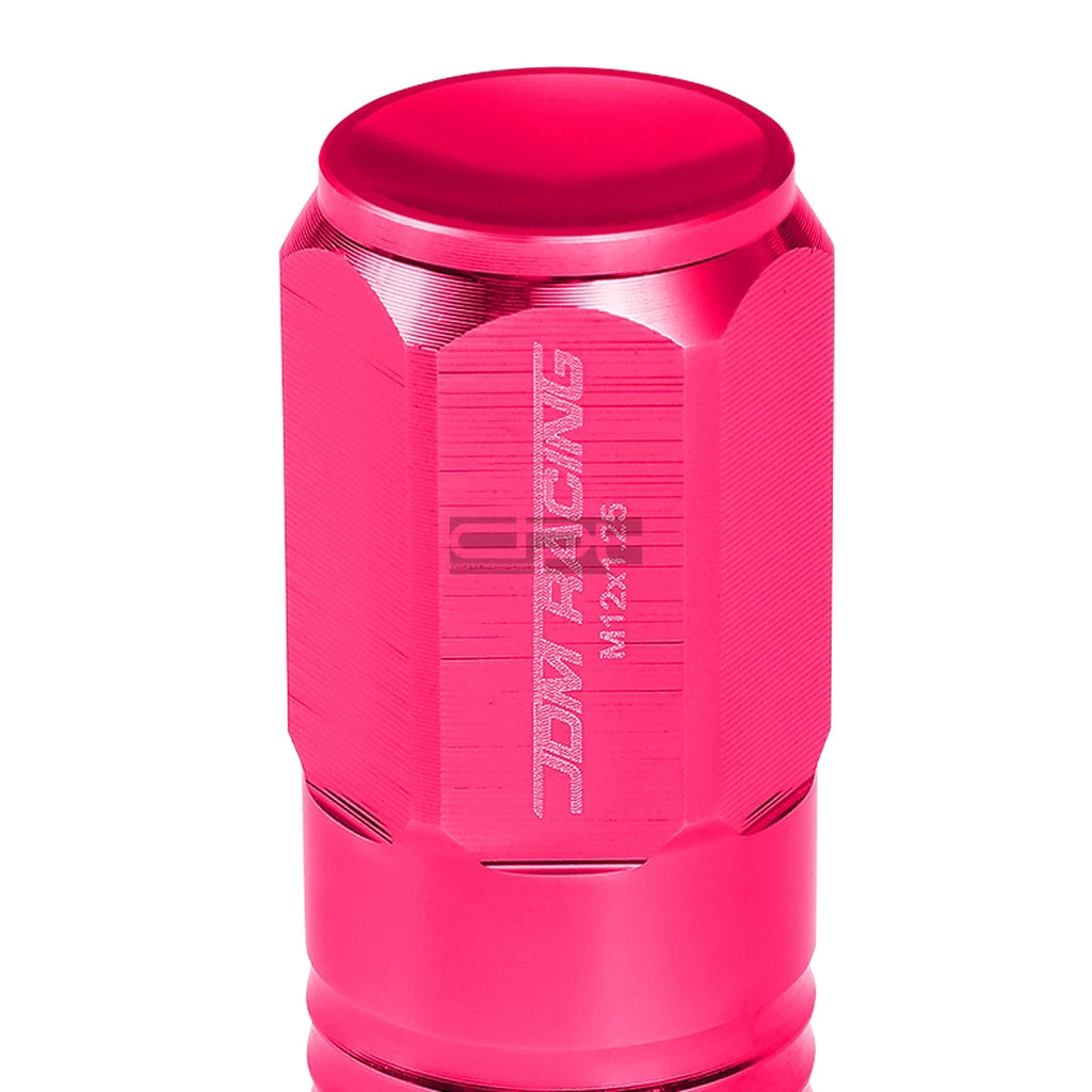 20 PCS Closed End M12x1.25 50mm Tall Pink Aluminum Lug Nuts + Adapter