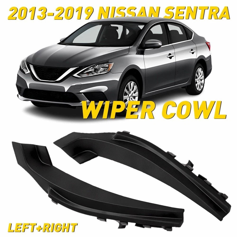 2X Windshield Wiper Side Cowl Extension Cover Trim for Nissan Sentra (2013–2019)
