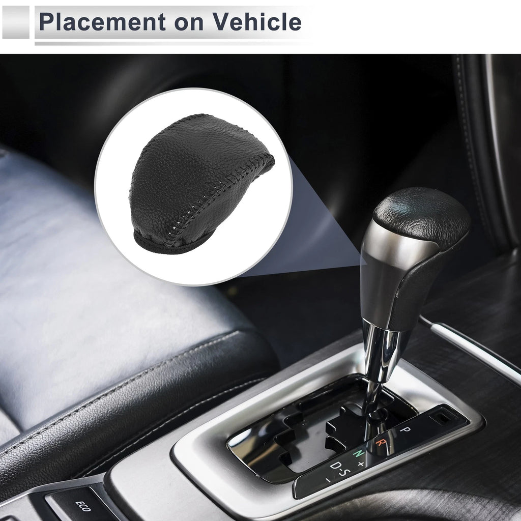 Gear Shift Knob Cover for Toyota RAV4 (2019–2024) Pebbled Black Faux Leather