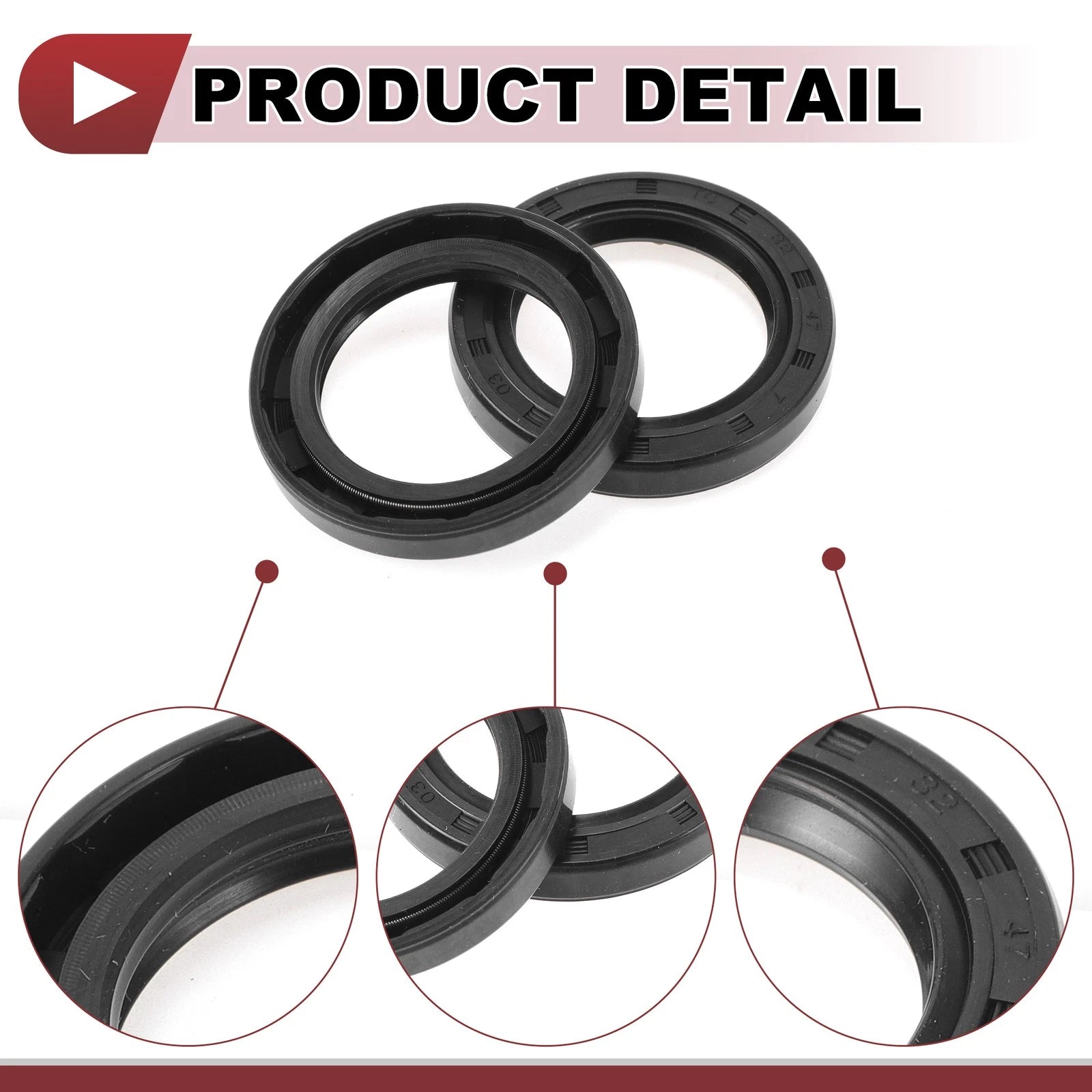 Set of 5 Rotary Shaft Oil Seals 32x47x7mm Nitrile Rubber 672668828625
