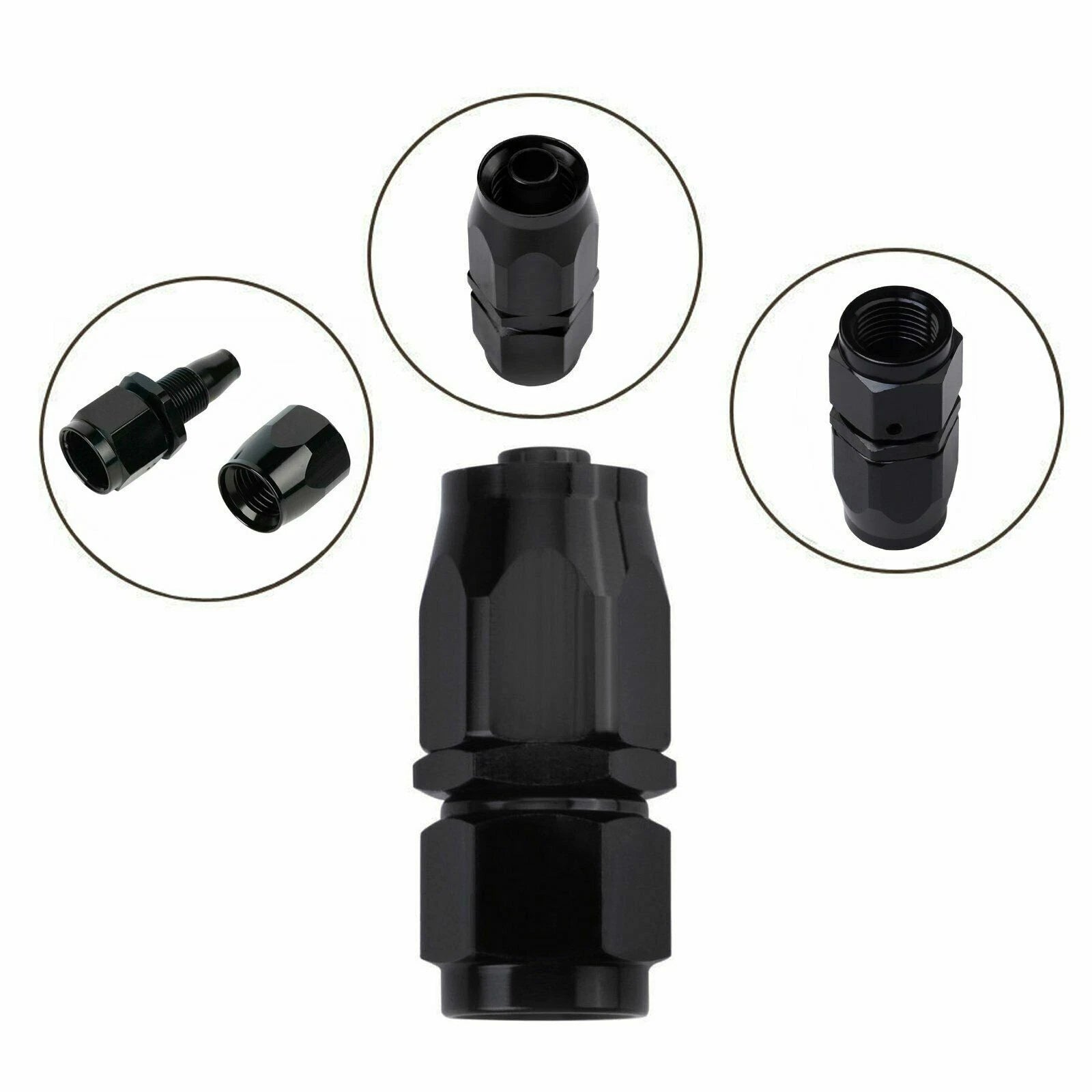10AN Black Straight Swivel Hose End Fitting for CPE Oil & Fuel Lines (2020–2025)