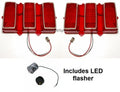 LED Tail Lights Brake Lamps Stainless Trim with Flasher for 1969 Ford Mustang