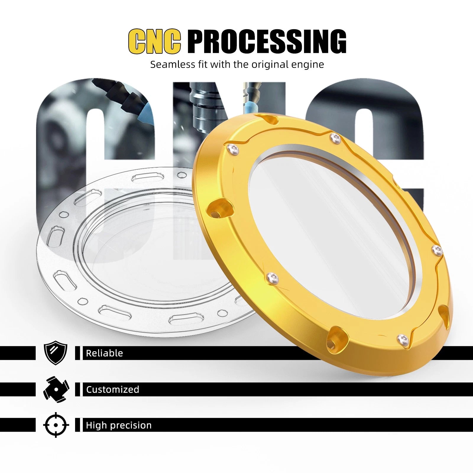 Transparent Clear Derby Engine Clutch Cover 25700388 for Harley Touring/Trike
